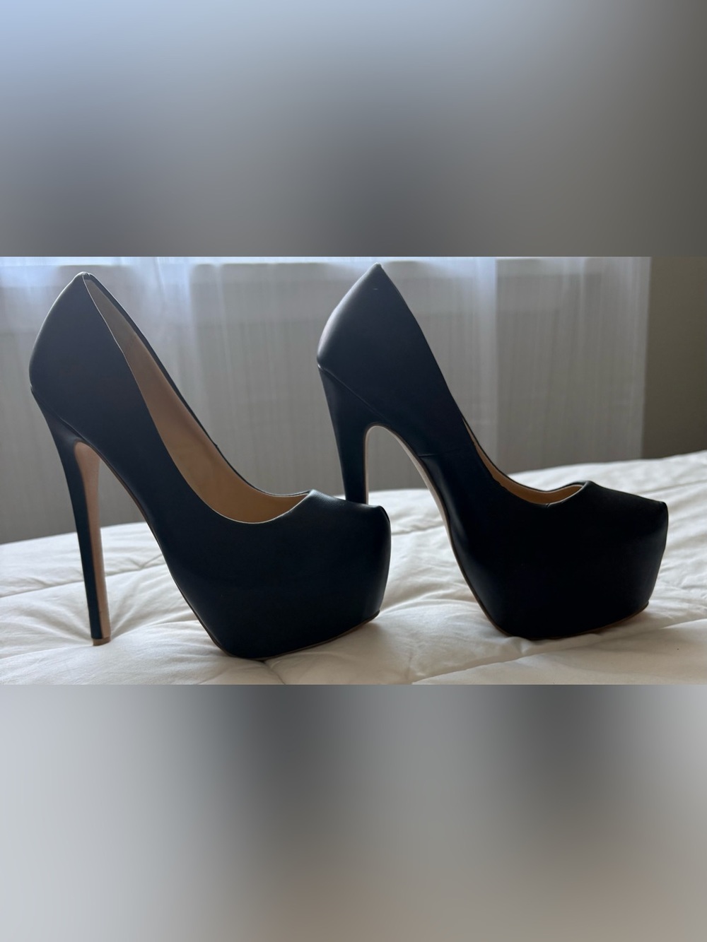 Classic Black Platform High Heel Pumps - Women's Elegant Evening Shoes